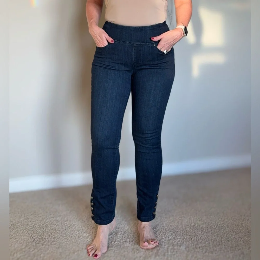 Belle by Kim Gravel Dark Blue Skinny Jeans - Picture 4 of 16